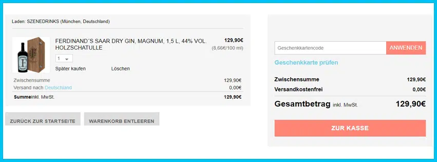 sugartrends Gutscheine - Warenkorb