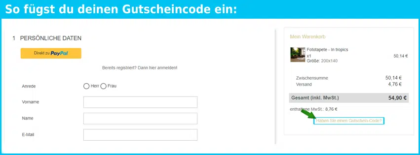 wall-dekor Gutscheine - gutscheincode eingeben und sparen