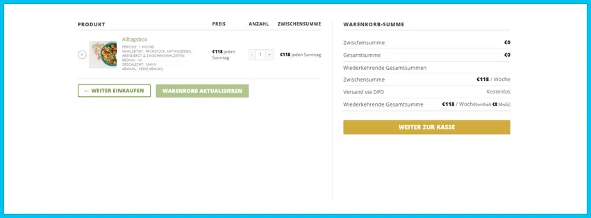 betterfeast Gutschein Warenkorb blau