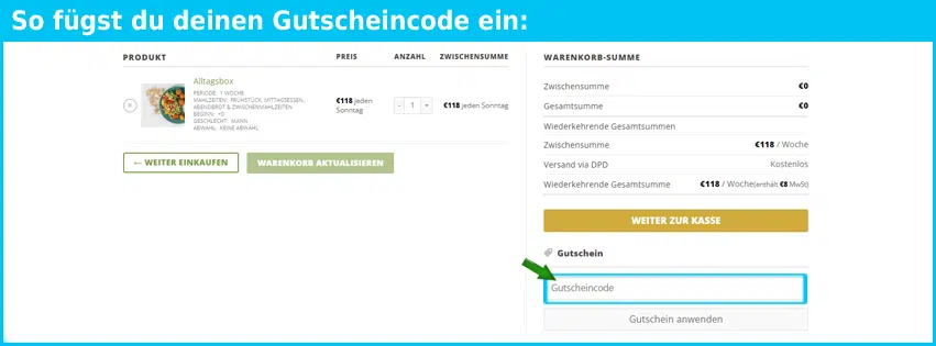 betterfeast Gutschein einfuegen und sparen blau