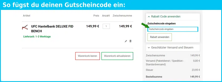 cardiofitness Gutscheine - gutscheincode eingeben und sparen