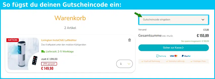 haus-hobby Gutschein einfuegen und sparen blau