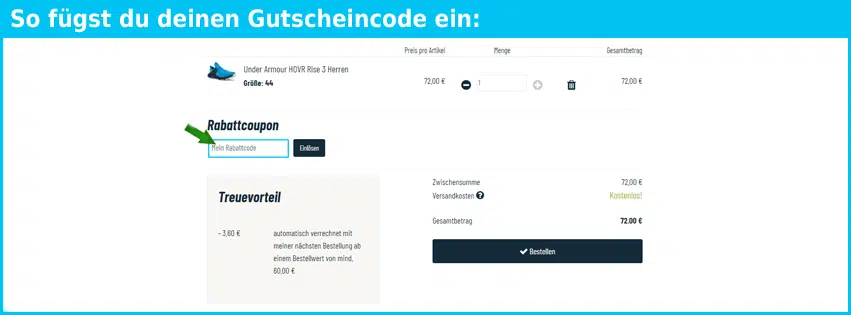 i-run.de Gutschein einfuegen und sparen blau