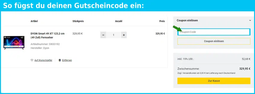 odiporo Gutschein einfuegen und sparen blau