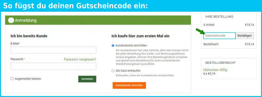 paulsbeute Gutschein einfuegen und sparen blau