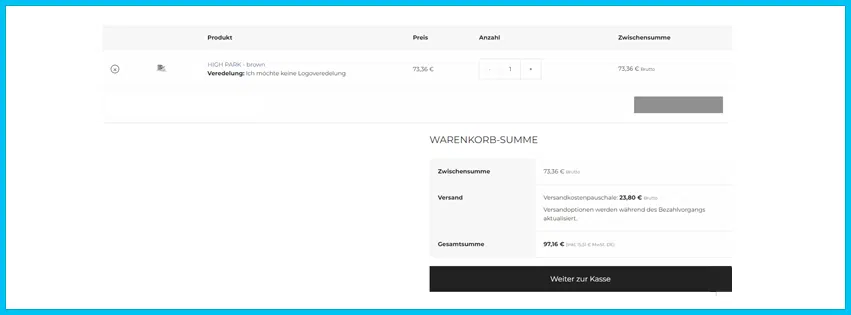 trends21 Gutscheine - Warenkorb