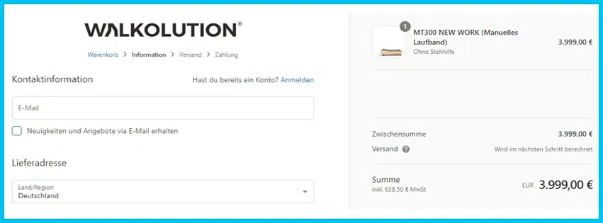 walkolution Gutscheine - Warenkorb