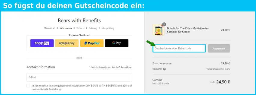 bears-with-benefits Gutschein einfuegen und sparen blau