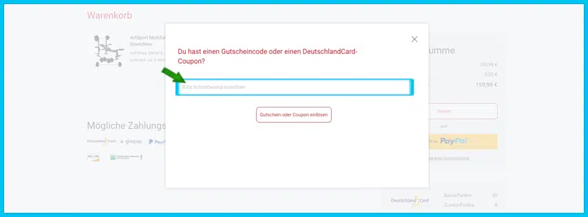 netto gutscheine - gutscheincode einfuegen