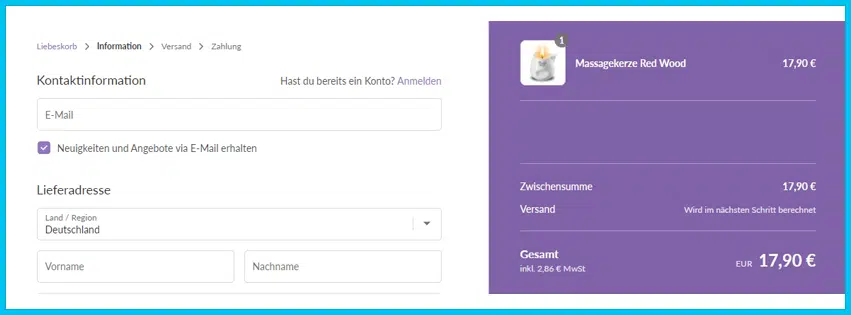 ohmyfantasy Gutschein Warenkorb blau