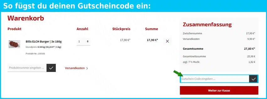 beefbandits Gutschein einfuegen und sparen blau