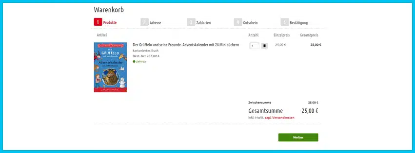 donbosco Gutschein Warenkorb blau