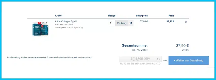 eubiopur Gutschein Warenkorb blau
