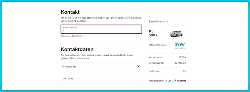 finn Gutschein Warenkorb blau