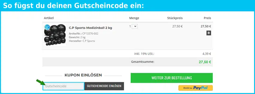 fitnesskaufhaus Gutschein einfuegen und sparen blau
