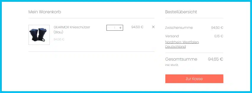 gearmor Gutschein Warenkorb blau