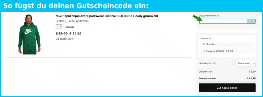 geomix Gutschein einfuegen und sparen blau
