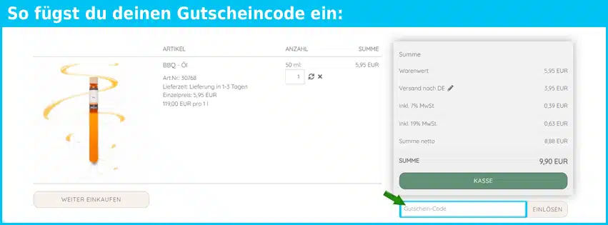 löffelgeist Gutschein einfuegen und sparen blau