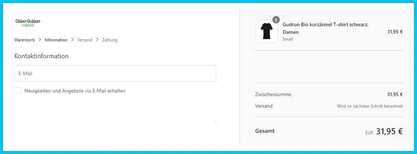 okker-gokker Gutschein Warenkorb blau