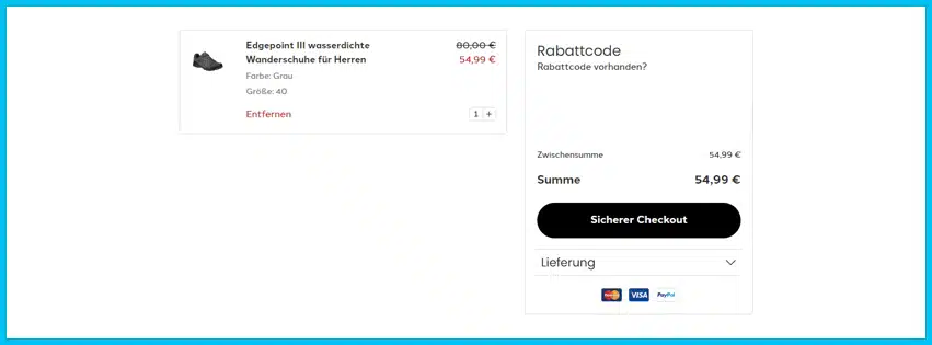 regatta Gutschein Warenkorb blau
