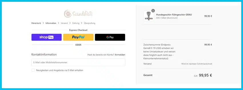 scandipaws Gutschein Warenkorb blau