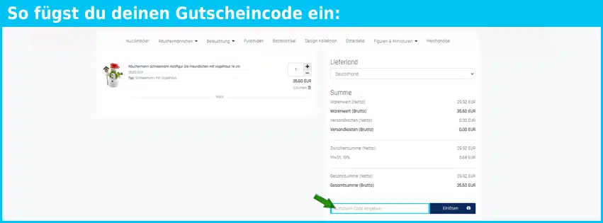seiffener-volkskunst Gutschein einfuegen und sparen blau