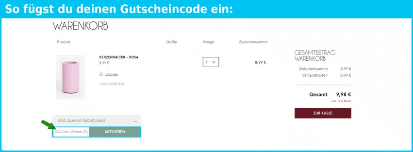 sissy-boy Gutschein einfuegen und sparen blau