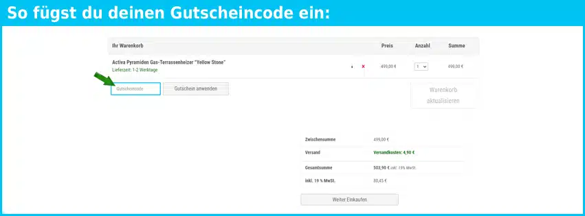vivatrade Gutschein einfuegen und sparen blau