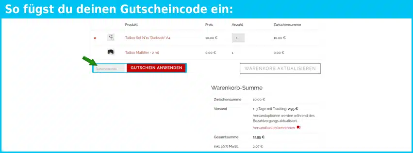 foraday Gutschein Warenkorb blau