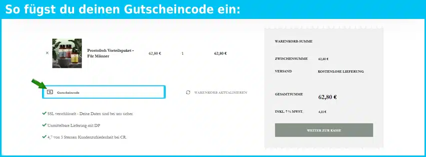 naturfroh Gutschein einfuegen und sparen blau