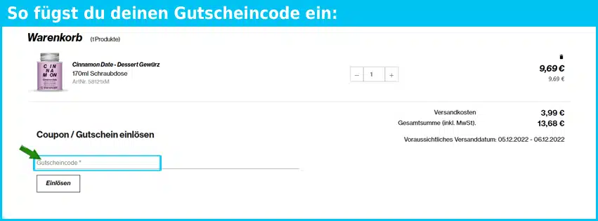 stayspiced Gutschein einfuegen und sparen blau