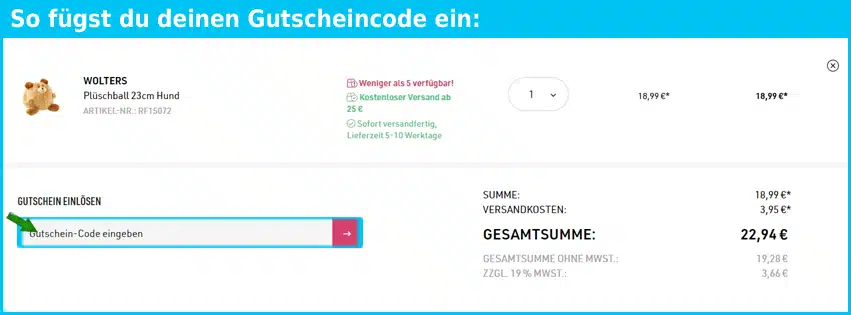 woof-wag Gutschein einfuegen und sparen blau