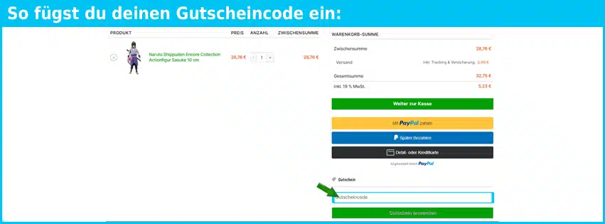 anime4fans.com Gutschein einfuegen und sparen blau