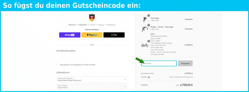 hepha Gutschein einfuegen und sparen blau