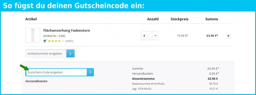 sunpro24 Gutschein einfuegen und sparen blau