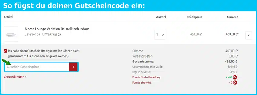 designtolike Gutschein einfuegen und sparen blau