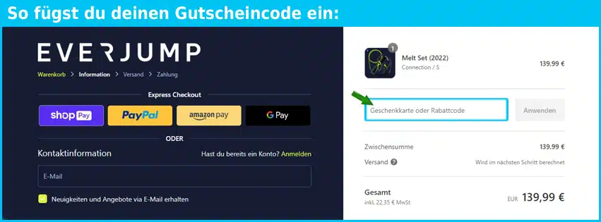 everjump Gutschein - Hier kannst du tolle Produkte entdecken und bares Geld sparen blau