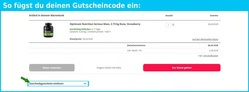 metasport Gutschein einfuegen und sparen blau