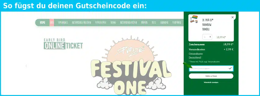 purize-filters Gutschein einfuegen und sparen blau