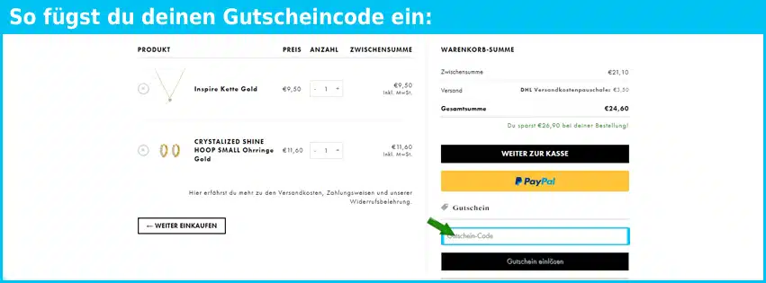 icrush Gutschein einfuegen und sparen blau