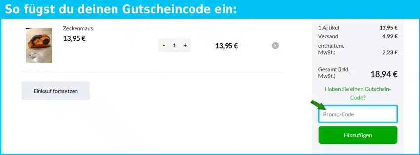 aktivkräutershop Gutschein einfuegen und sparen blau