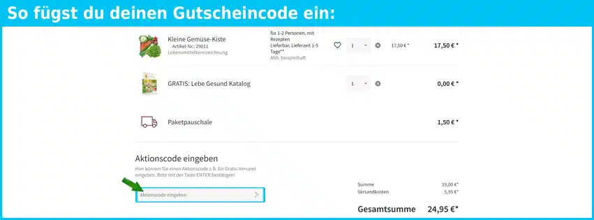 lebegesund Gutschein einfuegen und sparen blau