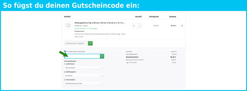 steinkorb-gabionen Gutschein einfuegen und sparen blau