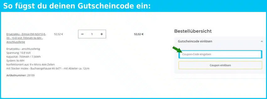 akkuplus.de Gutschein einfuegen und sparen blau