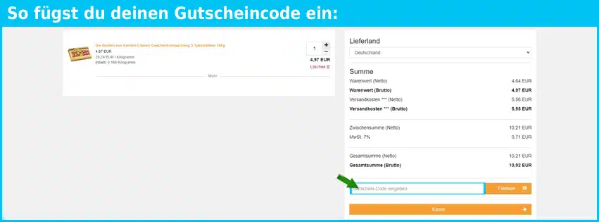 mega-einkaufsparadies Gutschein einfuegen und sparen blau