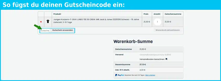 psawear Gutschein einfuegen und sparen blau