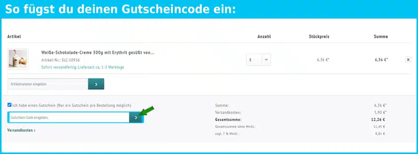 soulfood-lowcarberia Gutschein einfuegen und sparen blau