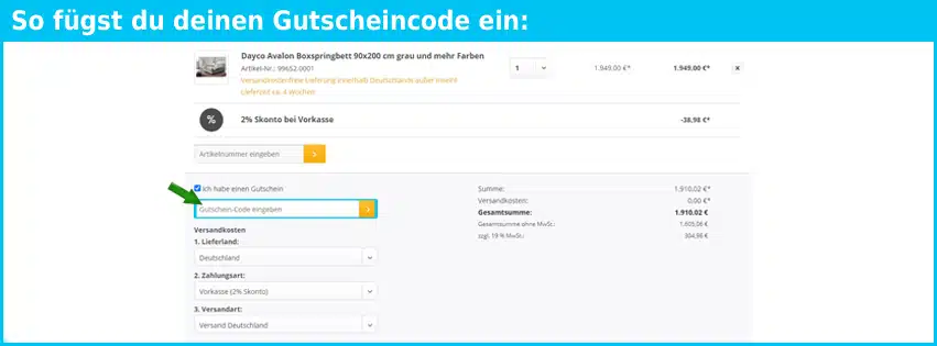 moebelmeile24.de Gutschein einfuegen und sparen blau