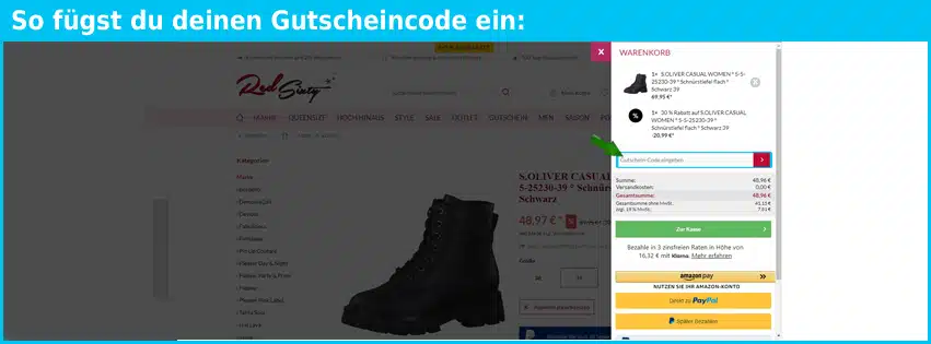 redsixty Gutschein einfuegen und sparen blau