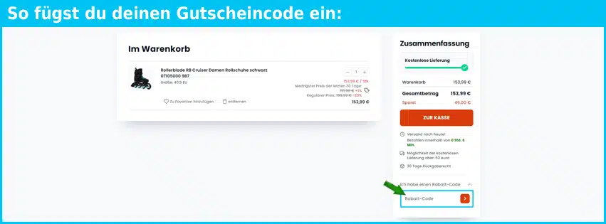 sportano.de Gutschein einfuegen und sparen blau